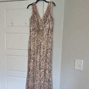 Shimmering Rose Gold Sleeveless Dress